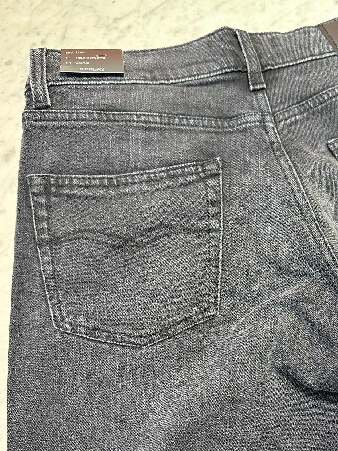 Replay - Akeme low waist straight Black