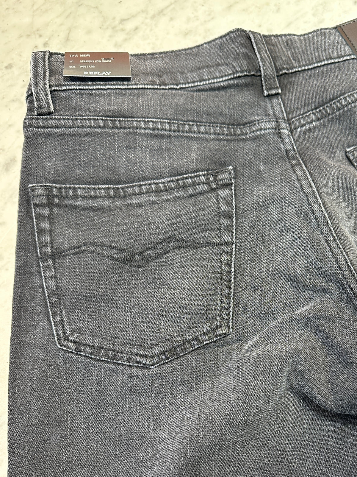 Replay - Akeme low waist straight Black