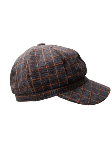 Black colour - Bcrosina Checked cap Dk. grey