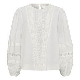 Anne mi - Clover LS blouse White sand