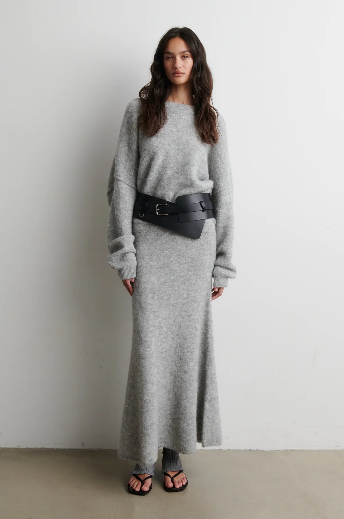 Second female - Pollenza knit skirt Light grey melange