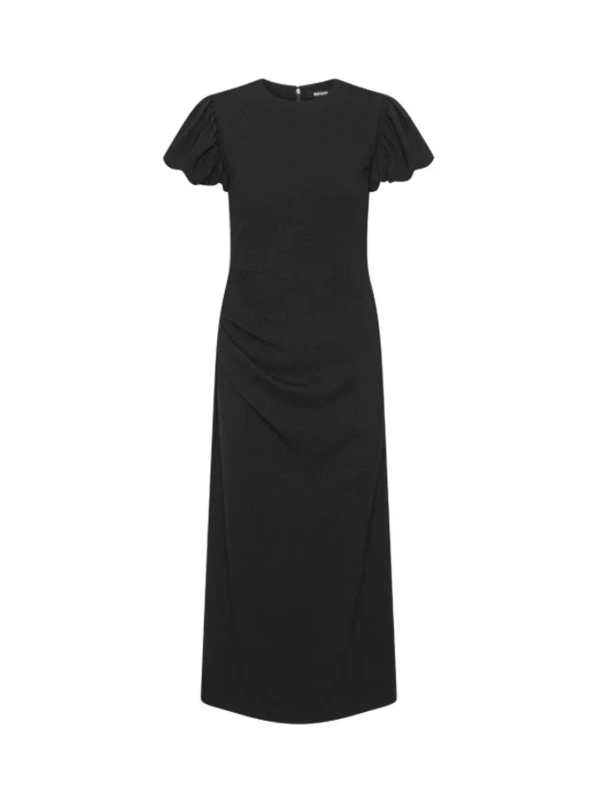 Rotate - Midi puff sleeve dress Black