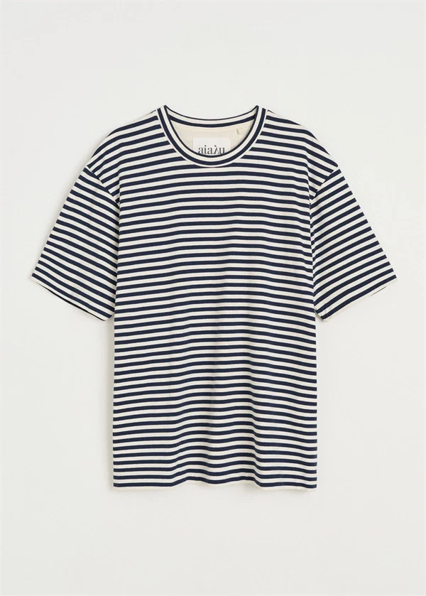 Aiayu - Lui circular striped tee Mix night