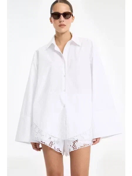 Rotate - Oversized shirt Bright white