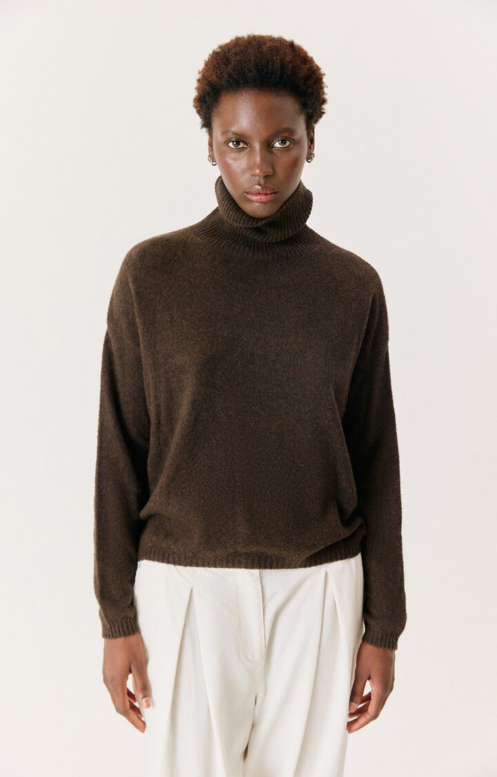 American vintage - Ouity t-neck sweater Choco melange
