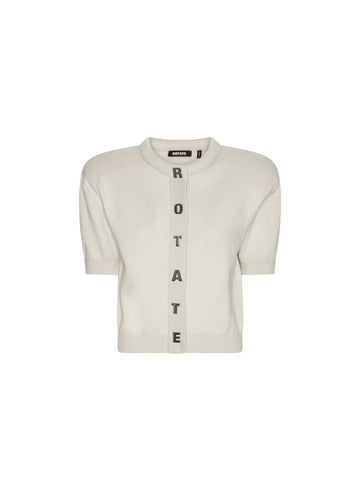 Rotate - Firm knit SS cardigan Wind chime grey