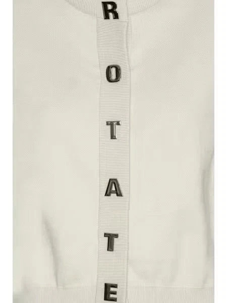 Rotate - Firm knit SS cardigan Wind chime grey