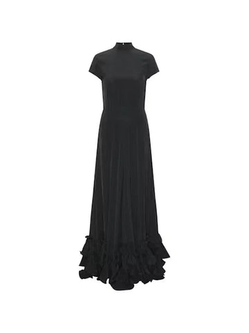 Rotate - Maxi cap sleeve dress Black