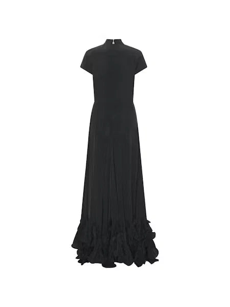 Rotate - Maxi cap sleeve dress Black
