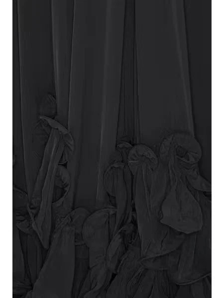 Rotate - Maxi cap sleeve dress Black