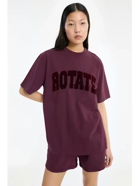 Rotate - Jersey oversized t-shirt Winetasting