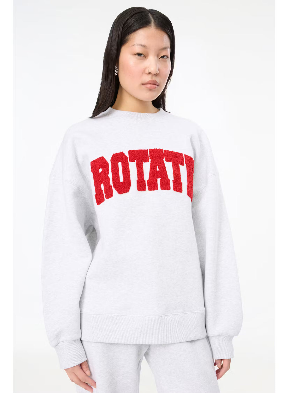 Rotate - Heavy sweat crewneck Light grey melange