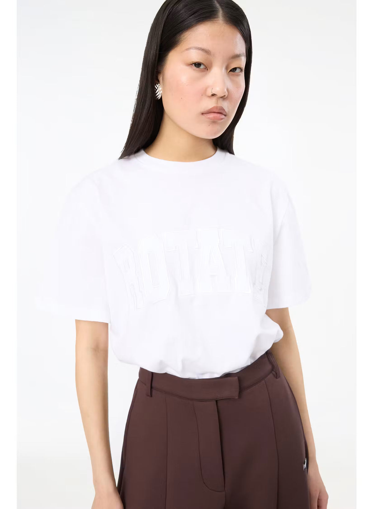 Rotate - Jersey oversized tee Bright white