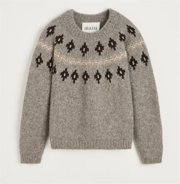 Aiayu - wyn sweater Lama uld Mix pure grey