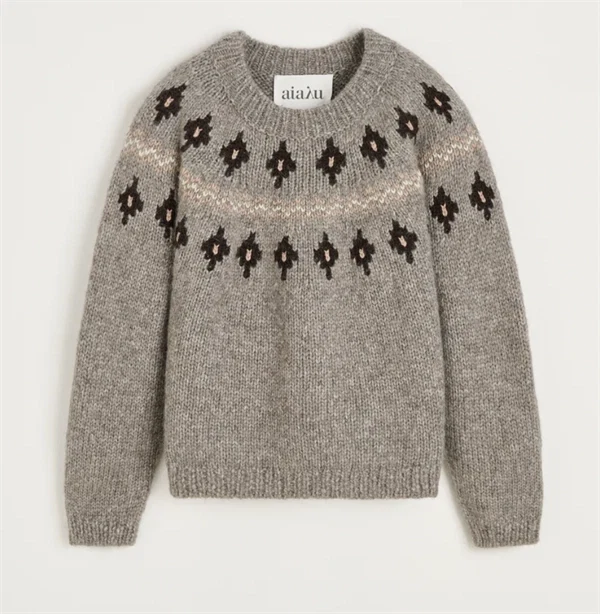 Aiayu - wyn sweater Lama uld Mix pure grey