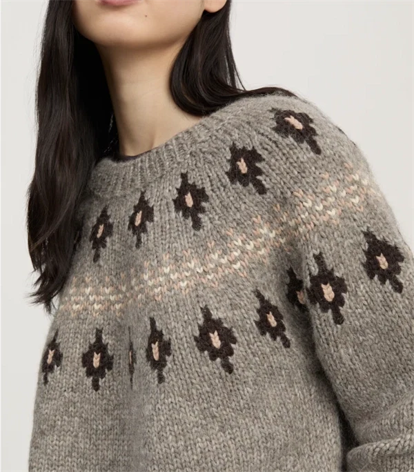 Aiayu - wyn sweater Lama uld Mix pure grey