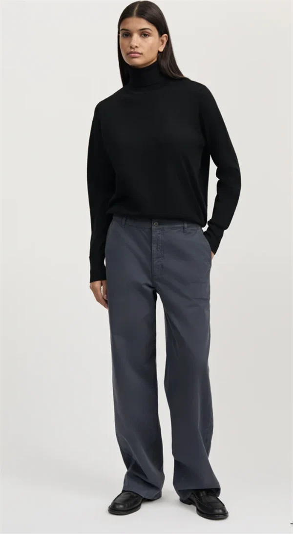 Aiayu - Carlo midwaist wide cotton Washed slate