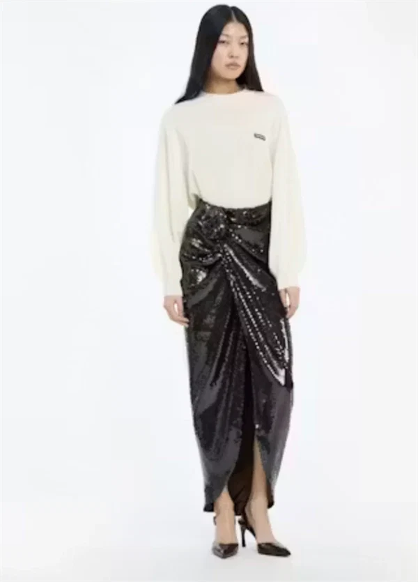 Rotate - sequins knot skirt Molé