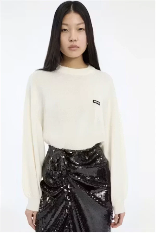 Rotate - Oversized knit pullover Egret