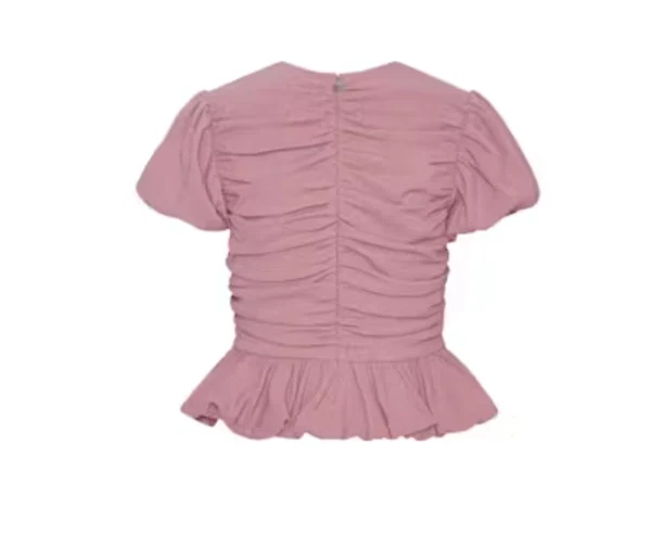 Rotate - Ruched puff sleeve top Lilas