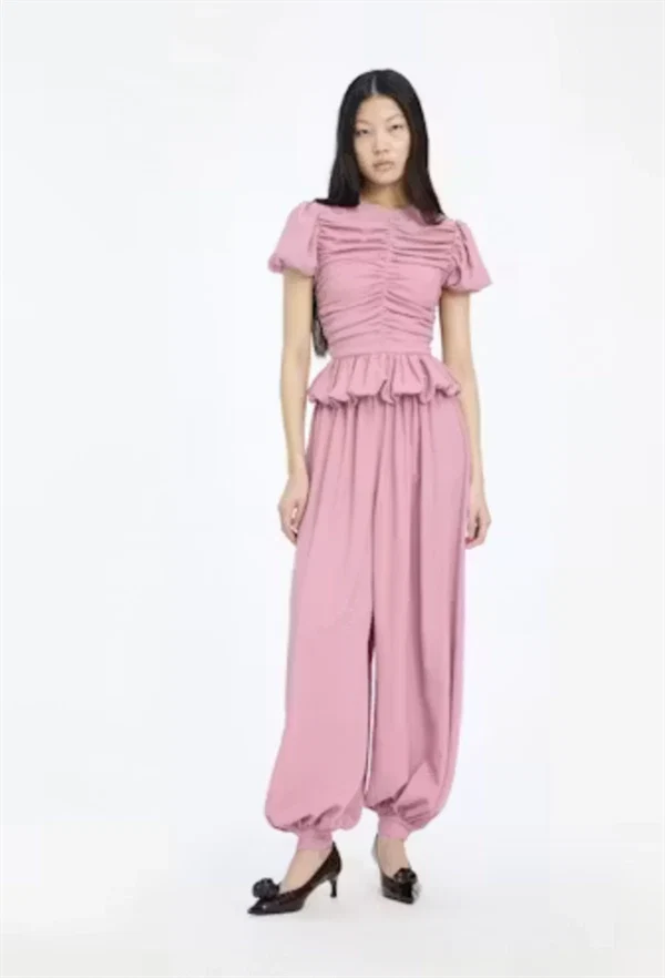 Rotate - Ruched puff sleeve top Lilas
