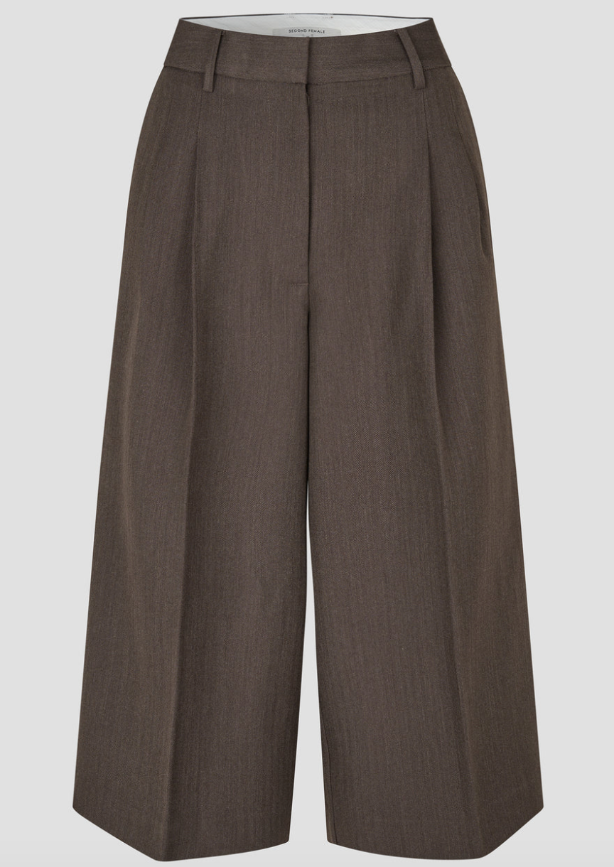 Second Female - Riese shorts Dark brown melange