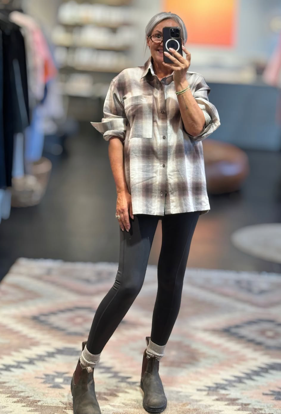 Bareen - Flannel shirt Brown check