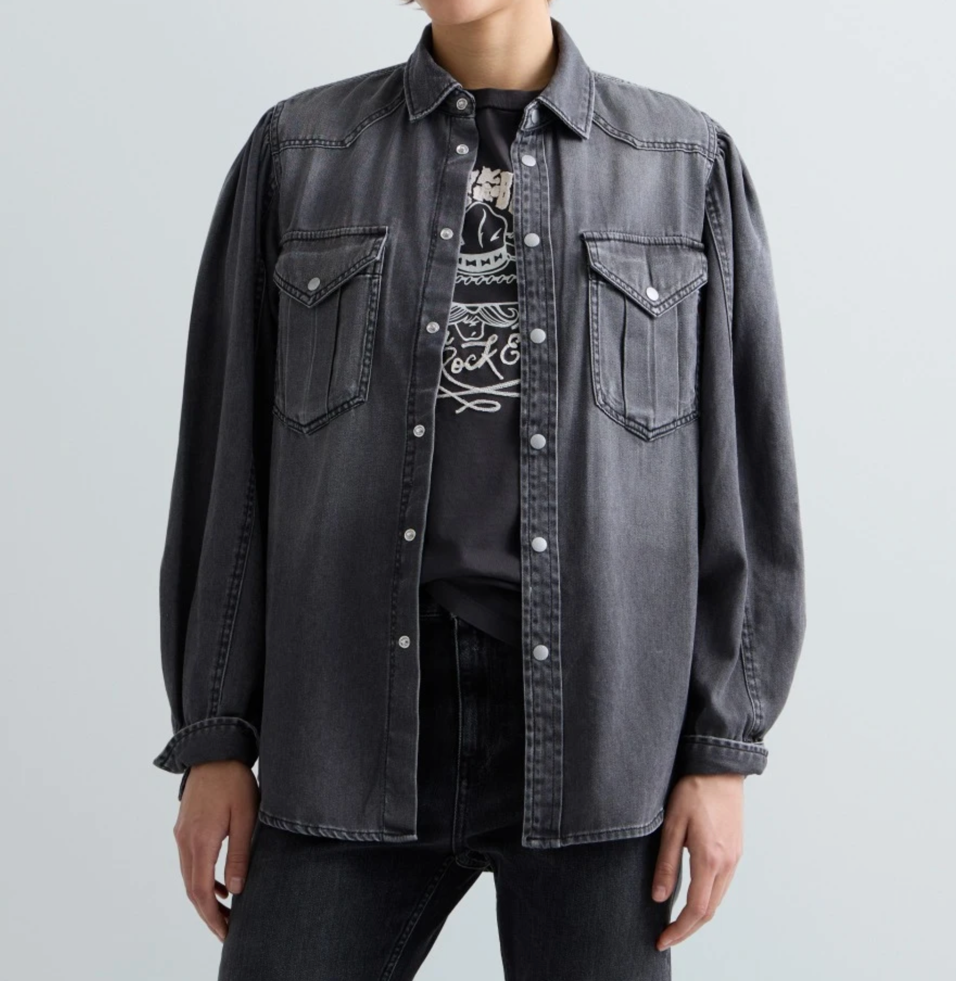 Replay - Denim shirt Medium grey