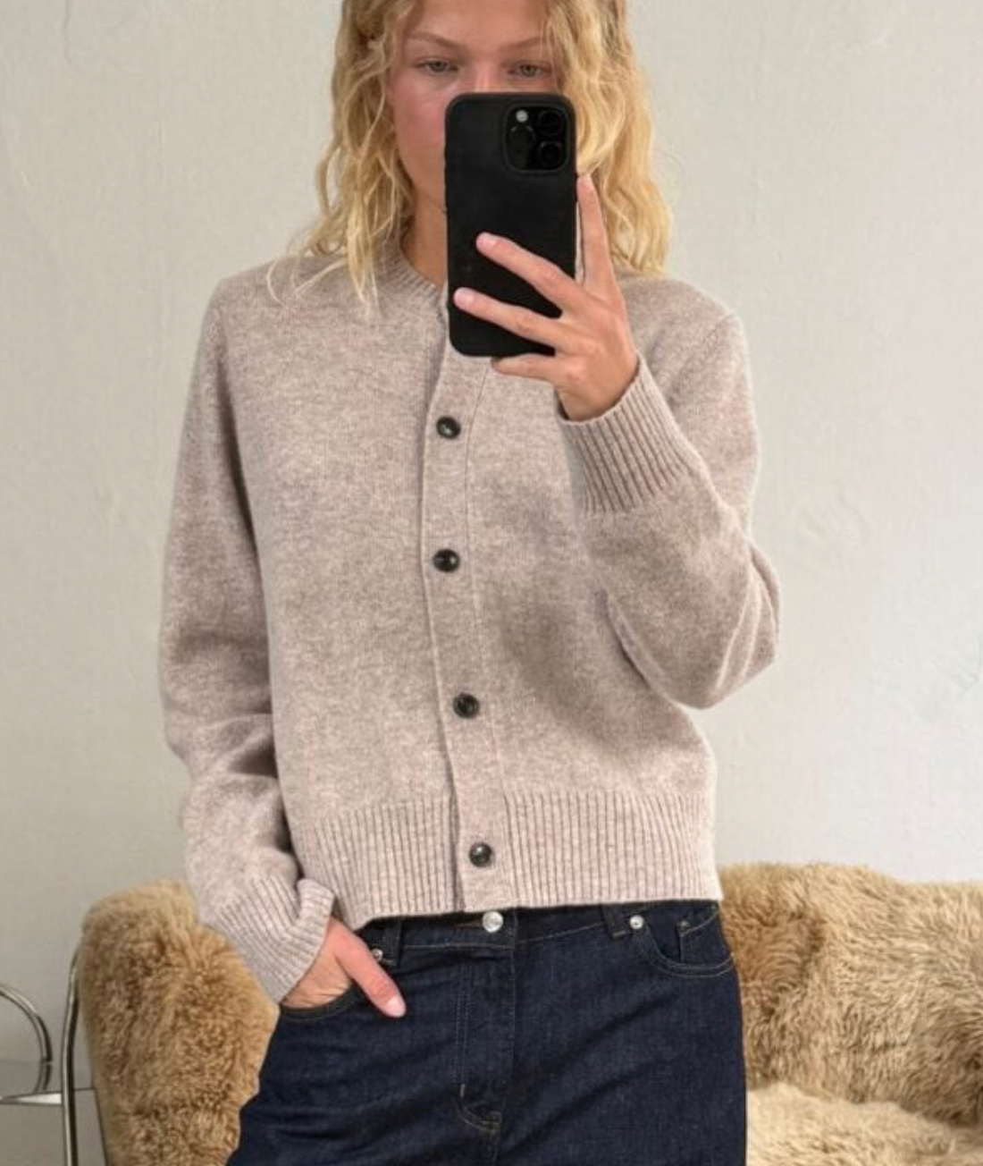 Boii - Derma knit cardigan Nature melange