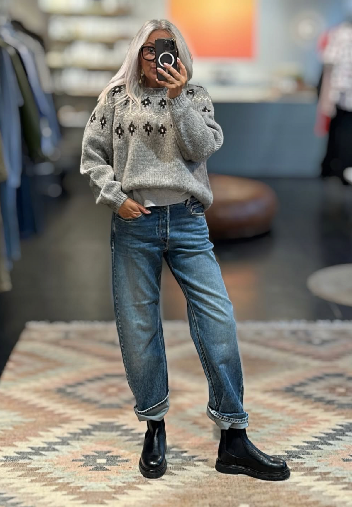 Aiayu - Wyn sweater Lama uld Mix pure grey