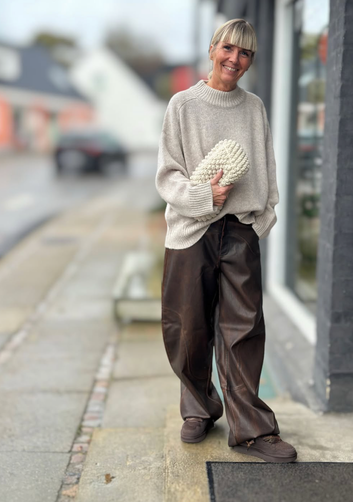 Anne mi - Valley knit jumper Nature white melange