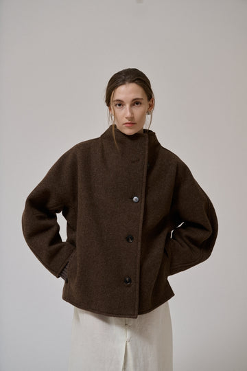 Anne mi - Thyme short wool coat