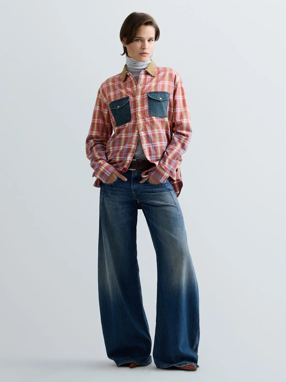 Replay - Ternet skjorte m. denim