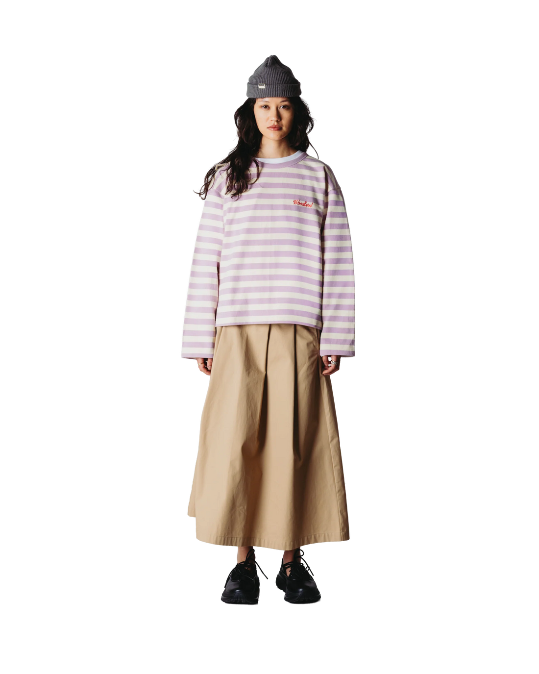 Woodbird - WBJoul stripe tee White/pink