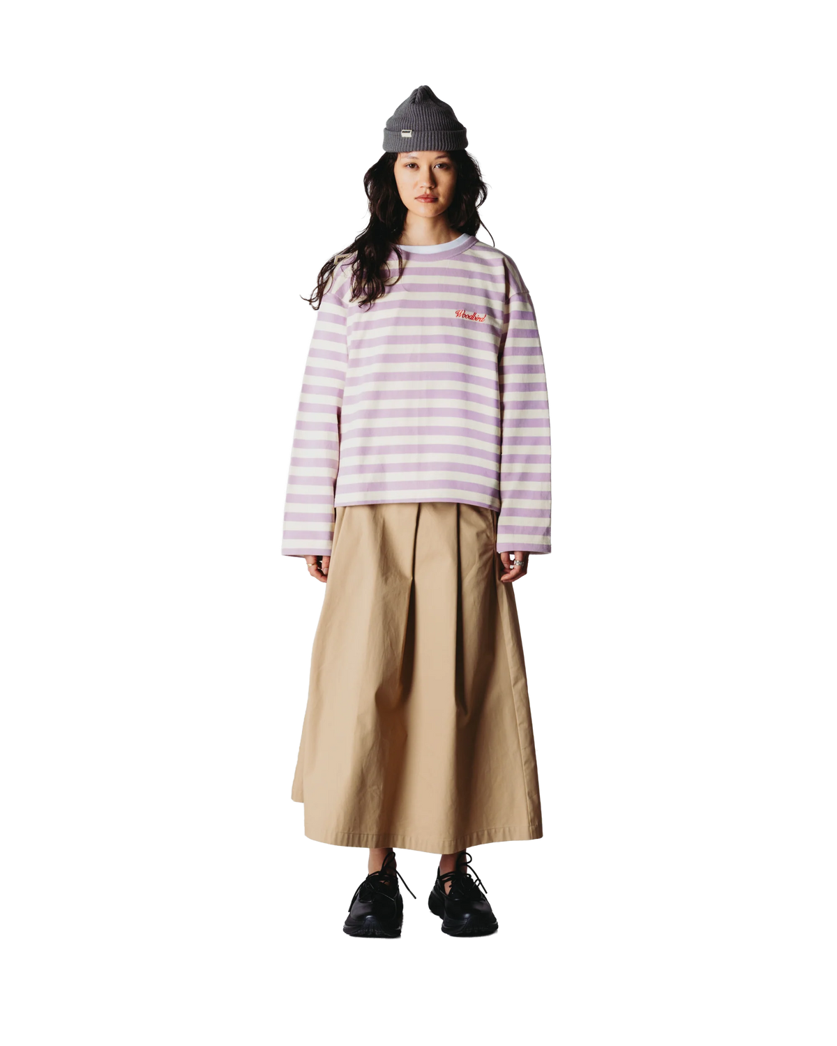 Woodbird - WBJoul stripe tee White/pink
