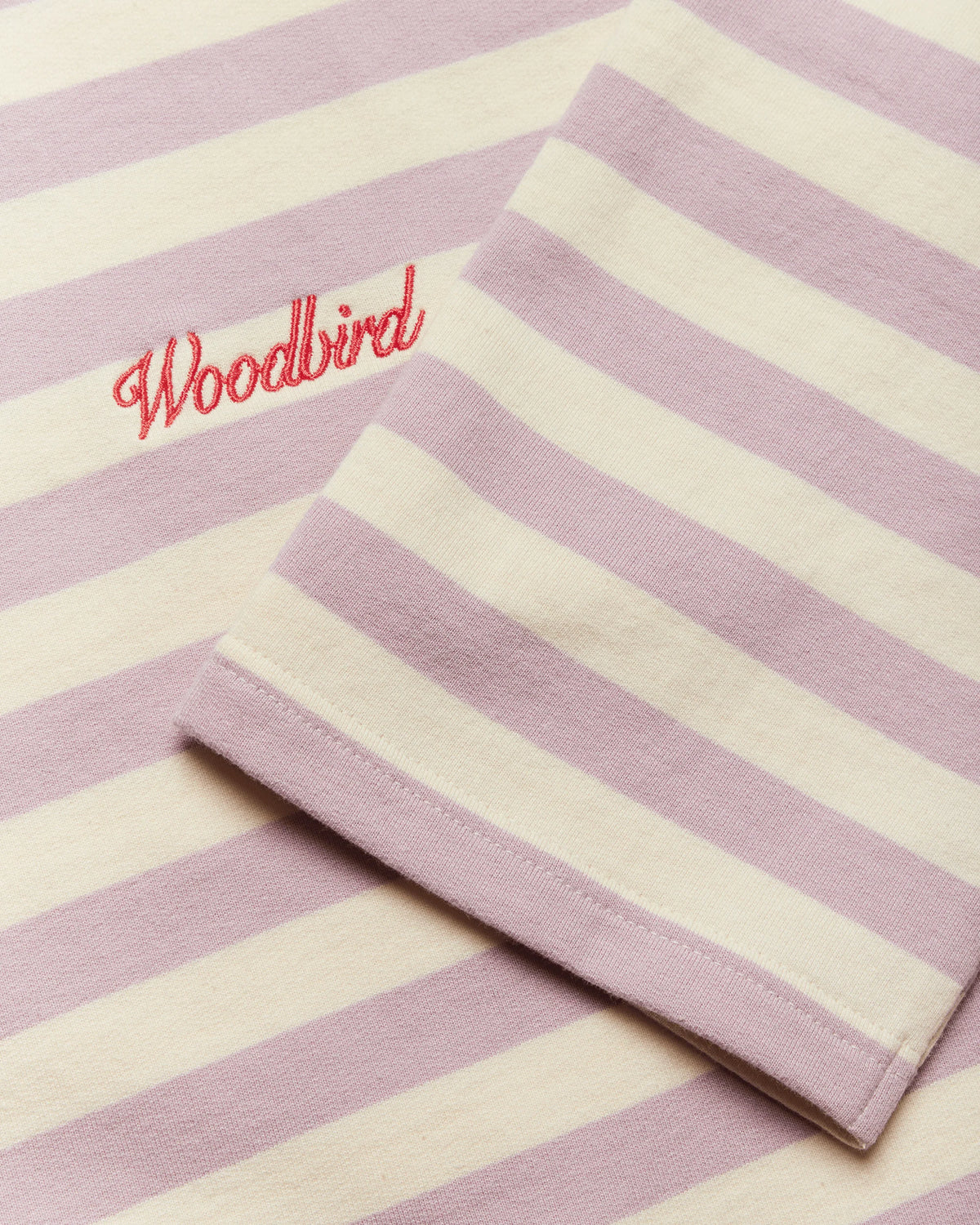 Woodbird - WBJoul stripe tee White/pink