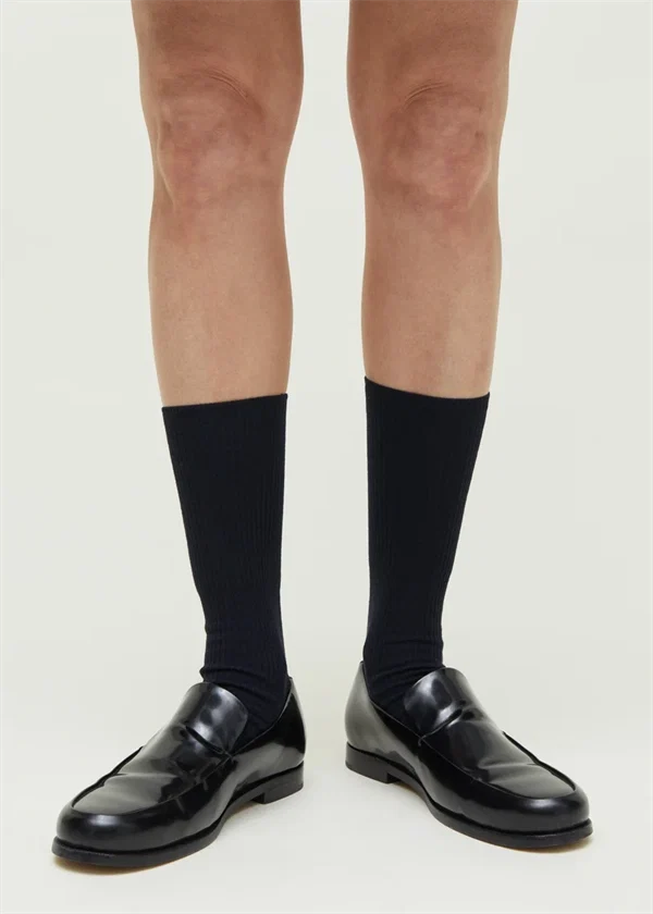 Aiayu - Wool rib socks Black
