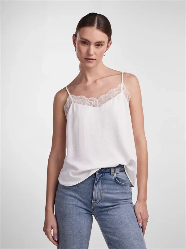 Pieces - PCtiffany strap top Cloud dancer