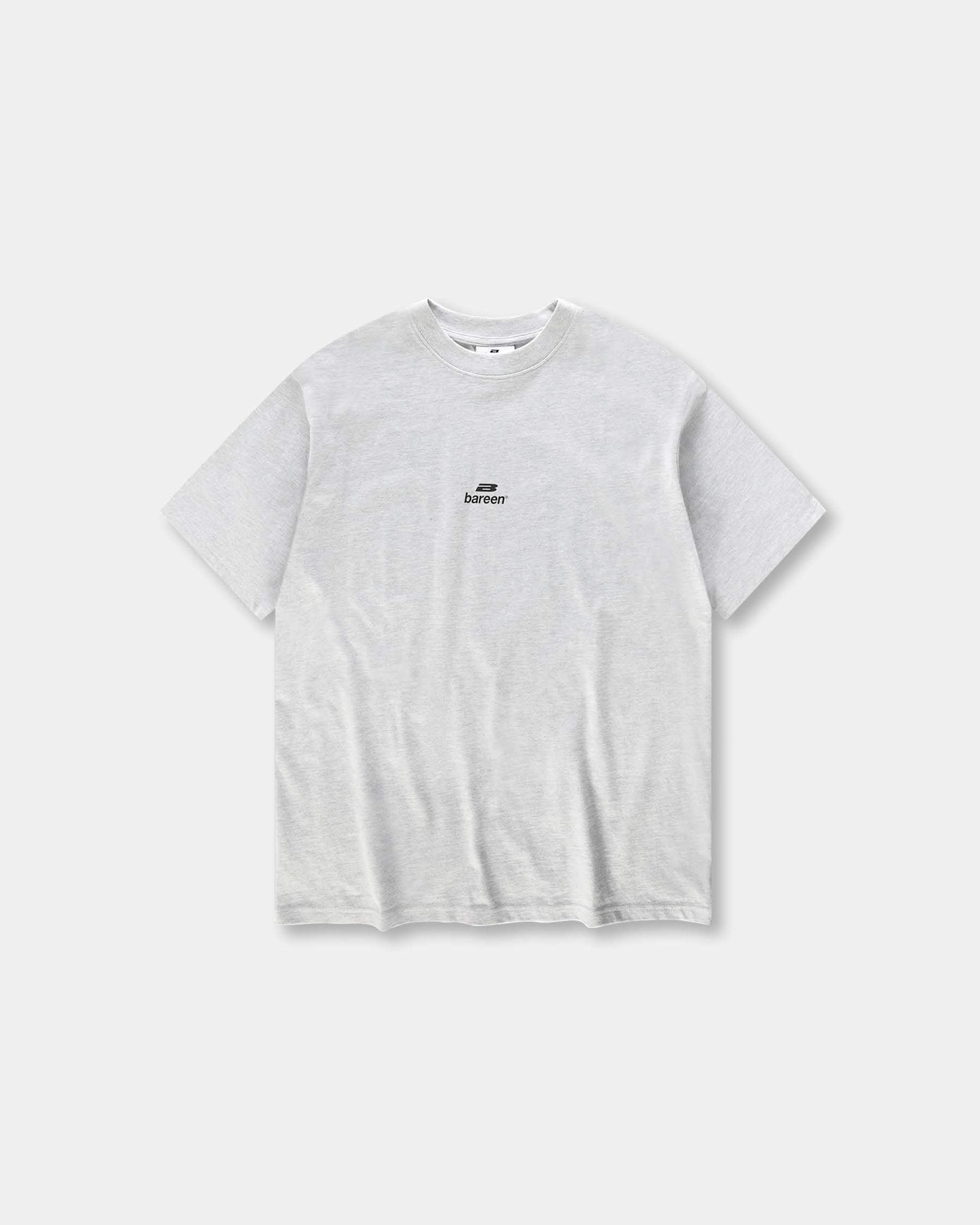 Bareen - Box fit logo tee Cloudy grey w/black