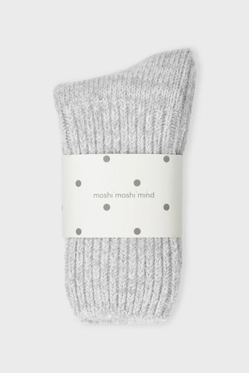 Moshi Moshi Mind - Boyfriend socks Light grey melange