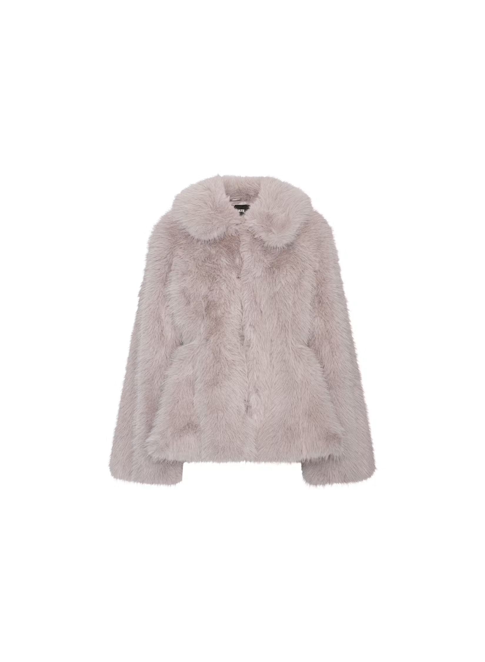 Rotate - Faux fur flared jacket Alloy