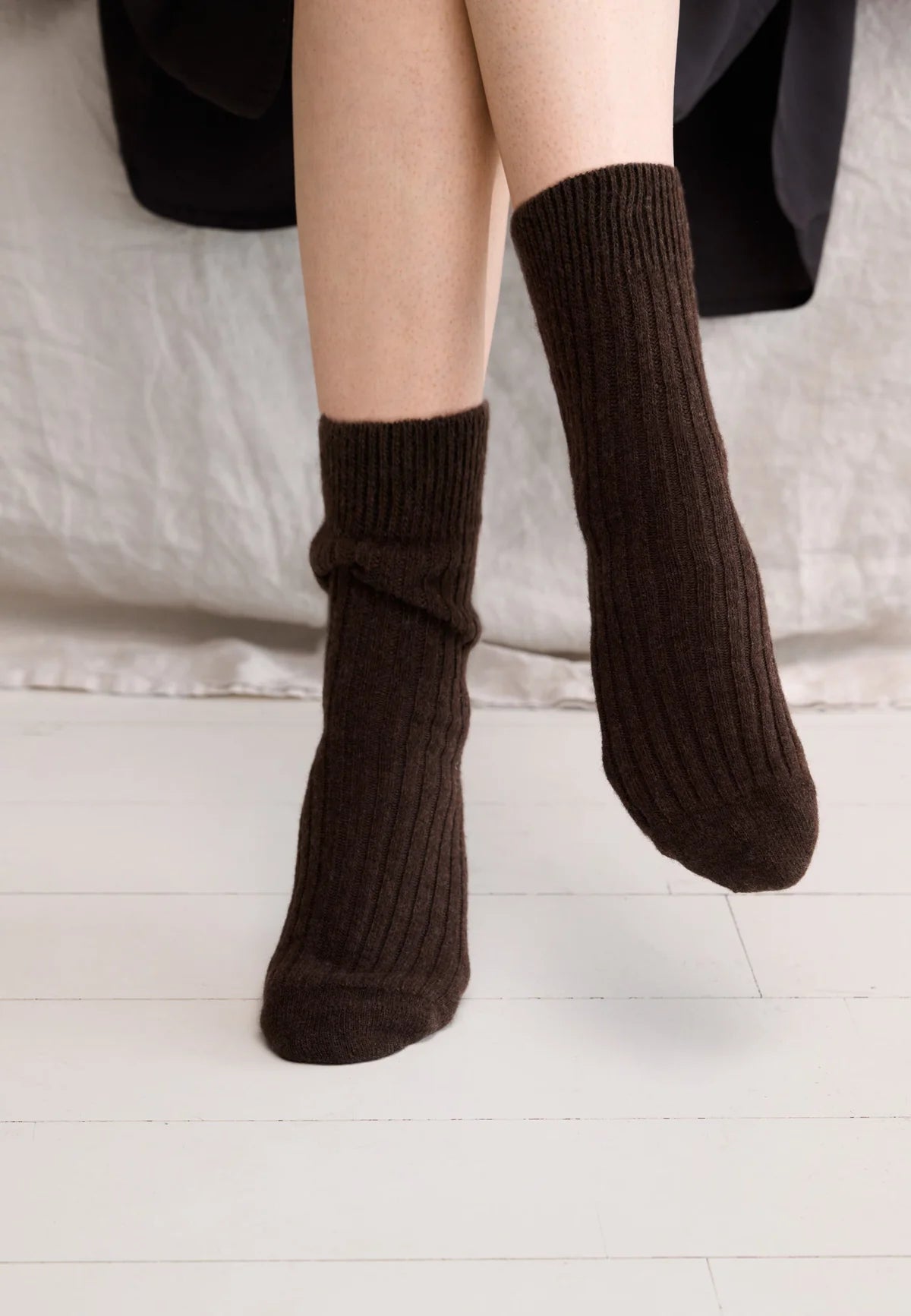 Moshi Moshi mind - Cozy rib socks Brown melange