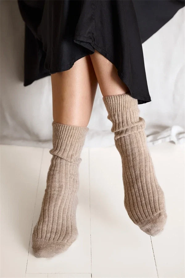 Moshi Moshi mind - Cozy rib socks Taupe