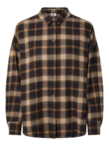 Pieces - PCjane LS shirt Hot fudge birch