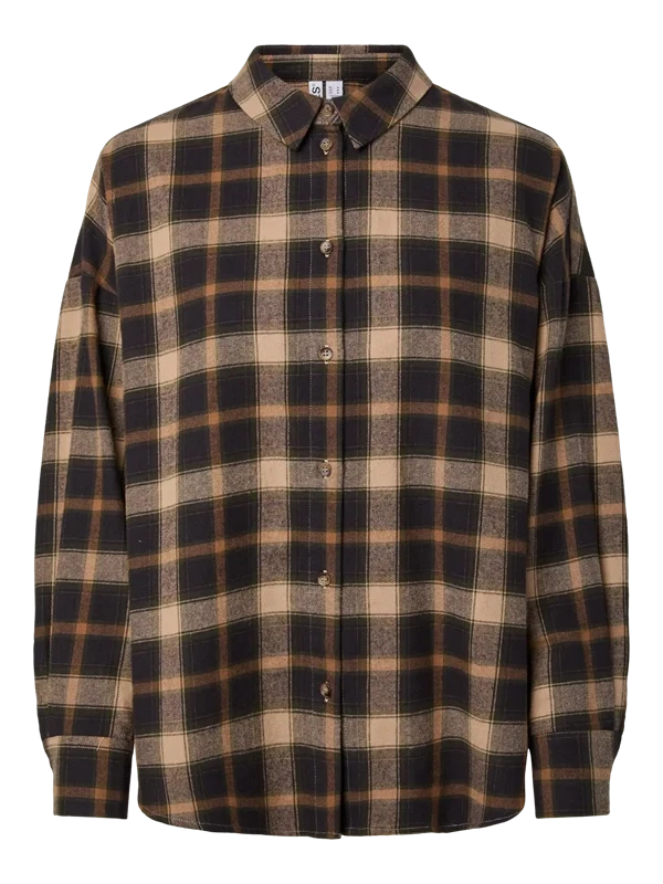 Pieces - PCjane LS shirt Hot fudge birch