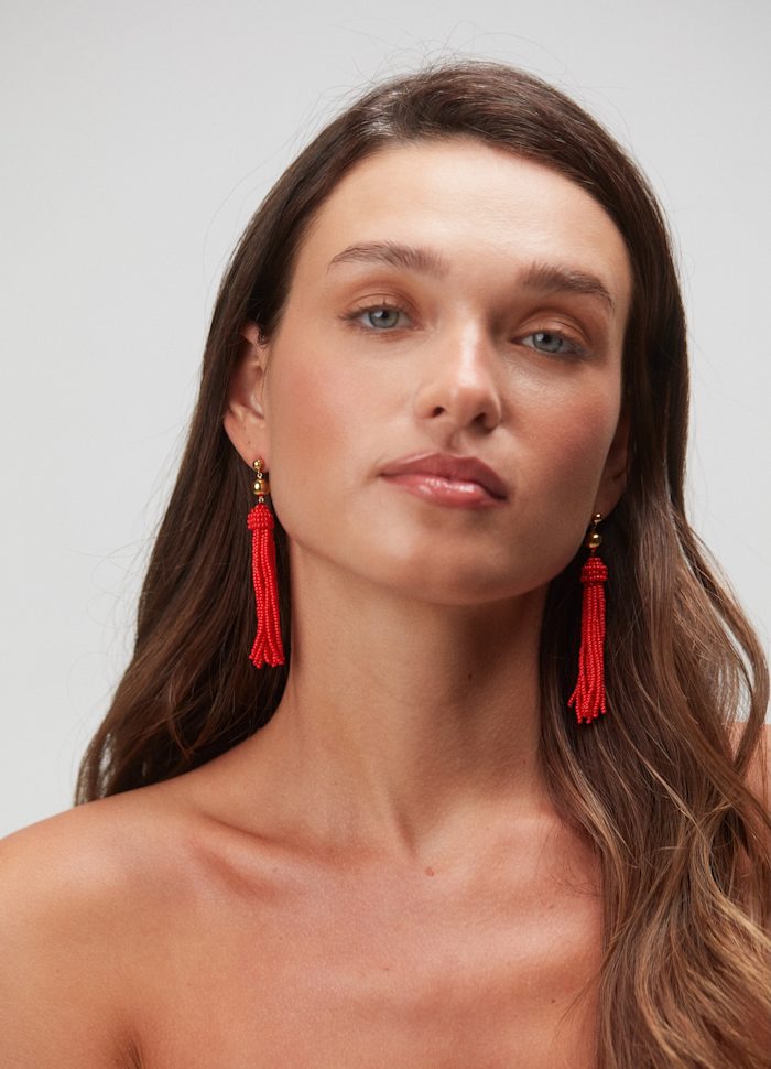 ANNI LU - Tassel fever earrings Poppy red