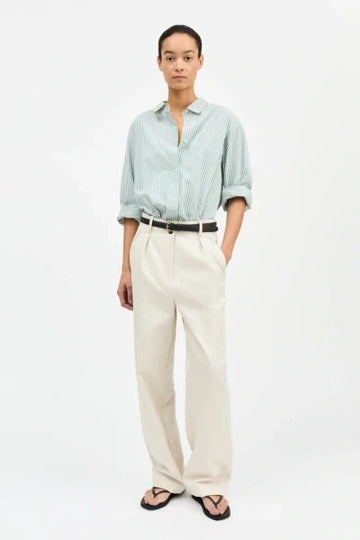 Skall - Edgar shirt White/aqua stripe
