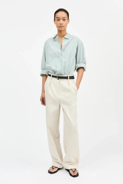 Skall - Edgar shirt White/aqua stripe