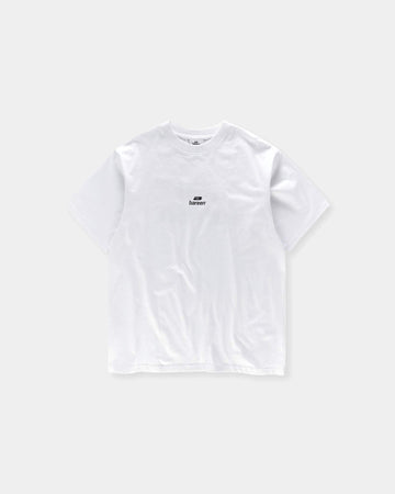 Bareen - Box fit logo tee White w/black
