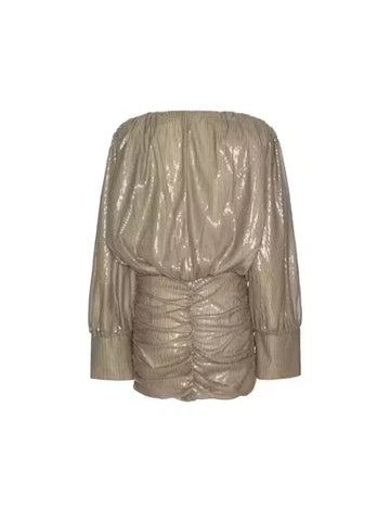Rotate - Sequins ls mini dress Fossil
